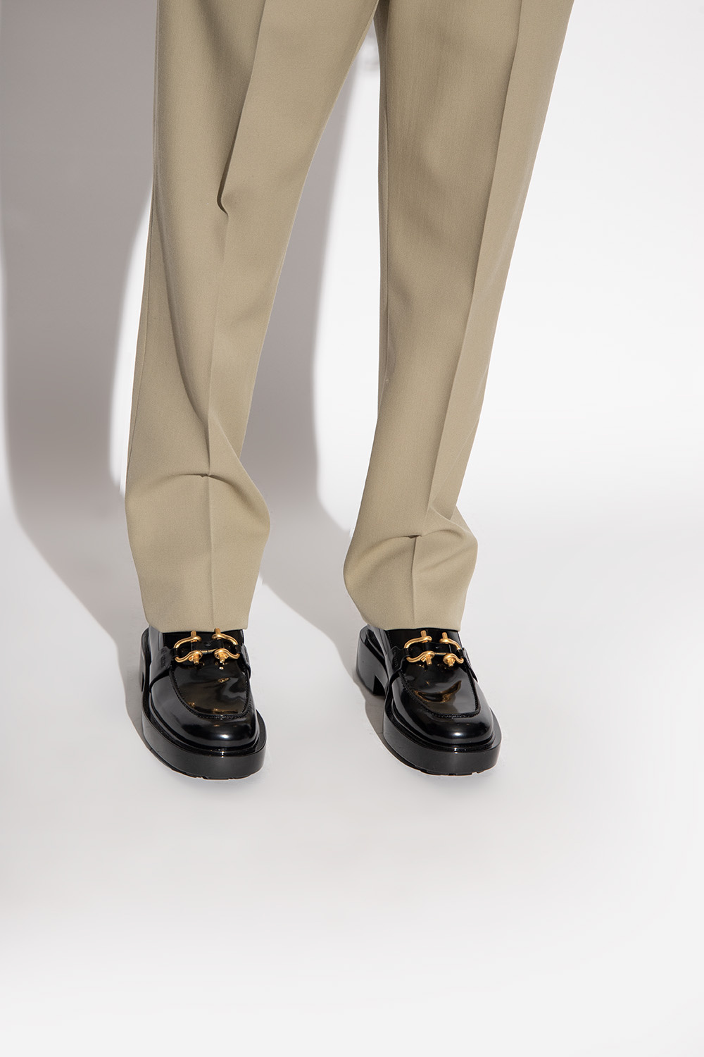 Black Leather loafers Bottega Veneta - flash rubber slides